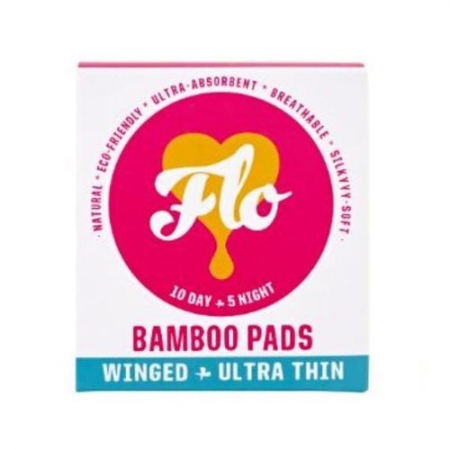 Flo Podpaski higieniczne bambusowe jednorazowe (10 podpasek na dzień + 5 podpasek na noc) - 15 szt.